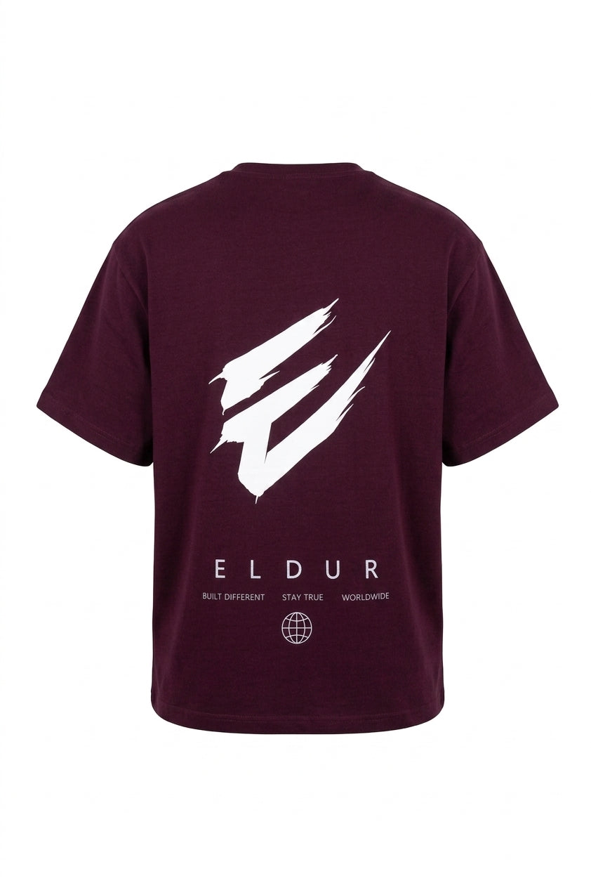Boxy Fit T-Shirt — Burgundy
