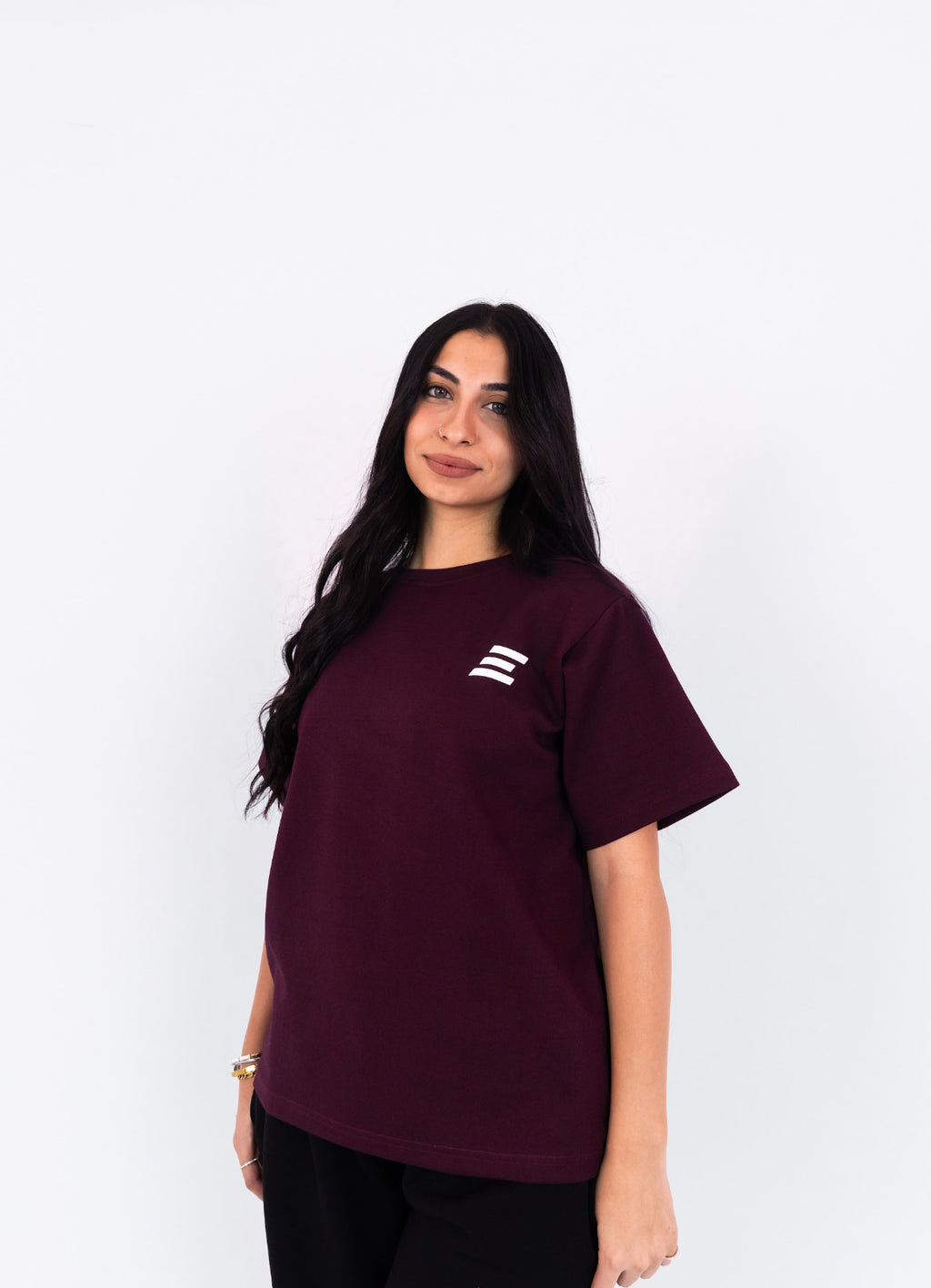 Boxy Fit T-Shirt — Burgundy