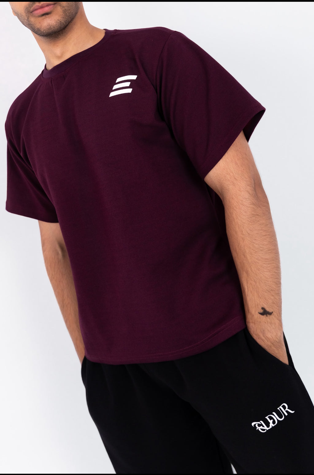 Boxy Fit T-Shirt — Burgundy