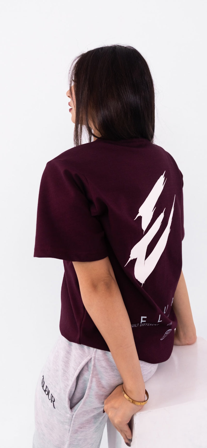 Boxy Fit T-Shirt — Burgundy